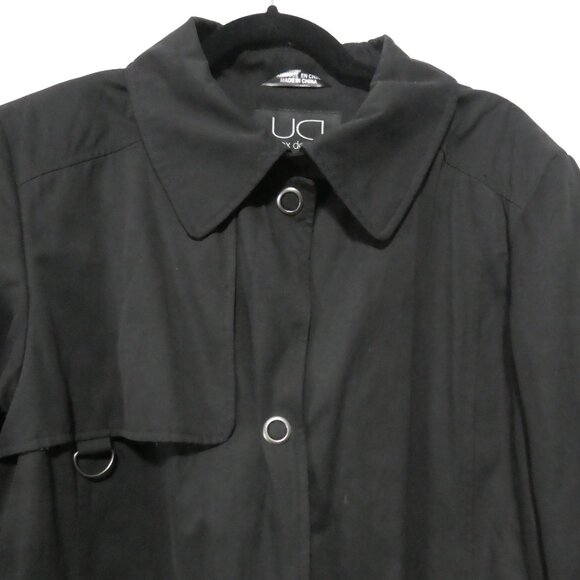 UD - UTEX DESIGN | XL - extra large | Classic Black Snap Button Coat - Picture 4 of 16